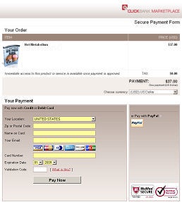 ClickBank order form